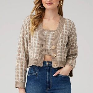 ASTR Sweater Cardigan Tank Set